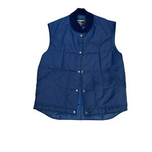 Vintage‎ Sears Western Outdoor Wear Quilted Vest – Navy Blue – Size Large
